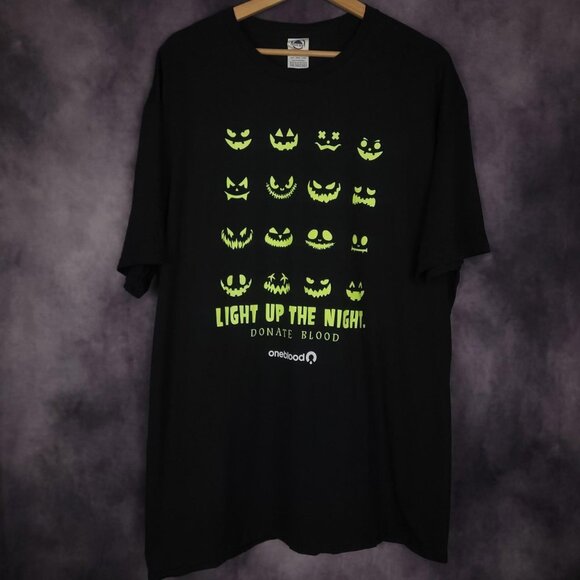 Halloween glow in the dark pumpkin jack o lantern blood donor shirt - Picture 1 of 4